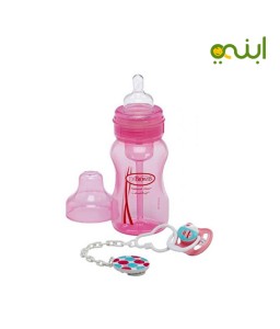 Dr. Brown's Natural Flow Baby Bottle Pink- 240ml With Pacifier