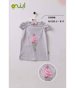 Tshirt for girls with distinctive design for most beautiful summer - gray